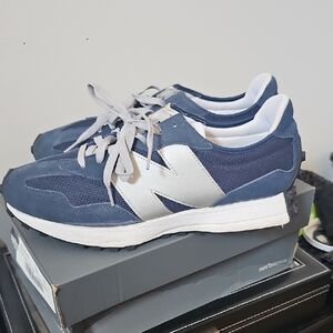 New Balance Men's Navy and Silver Sneakers